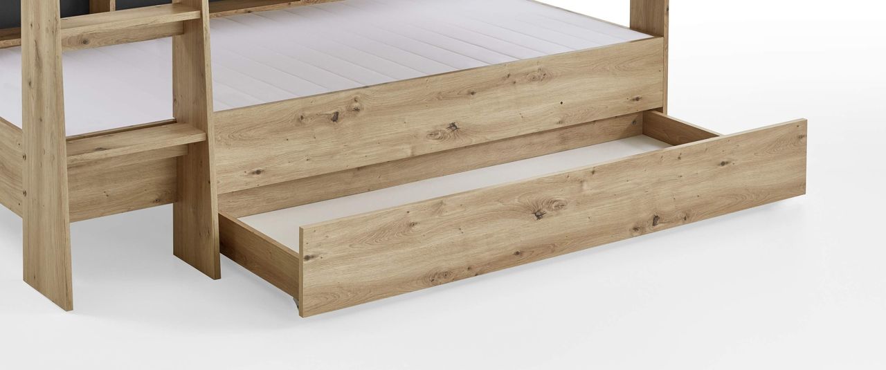 Relita Bettkasten auf Rollen zu Etagenbett SWAY, Ausf. Eiche Artisan Dekor