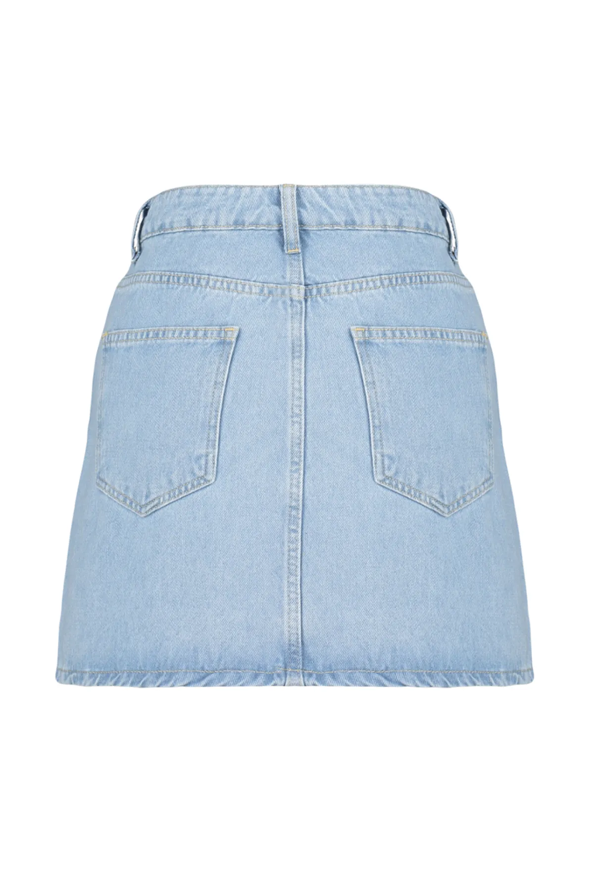Trendyol Collection  Limited Edition Hellblauer Mini-Jeansrock mit Schlitz TWOSS23ET00347