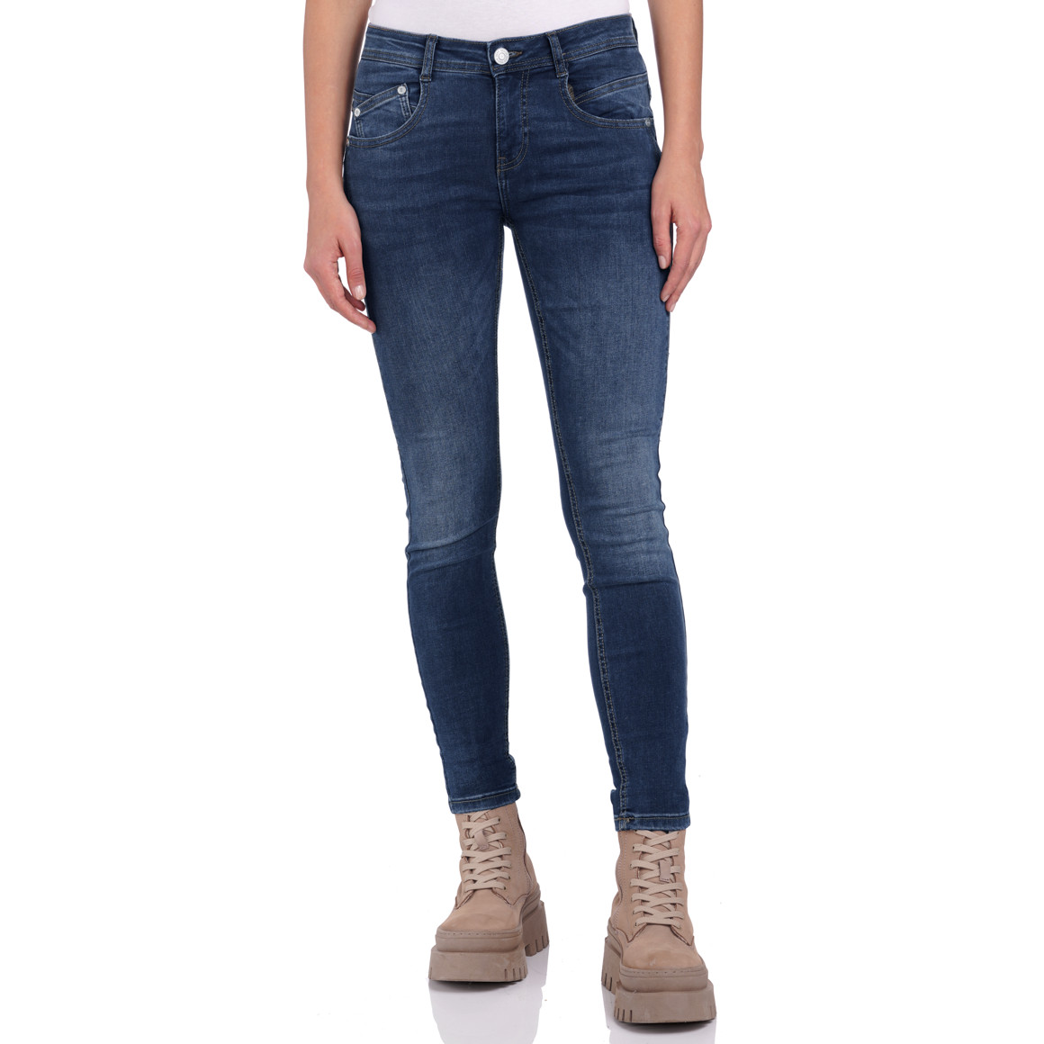 Damen Jeggings mit Used-Waschung