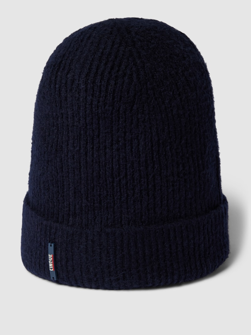 Beanie mit Label-Detail Modell 'Oresto' in marineblau