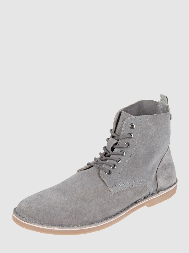 Boots aus Veloursleder Modell 'Bruce' in hellgrau