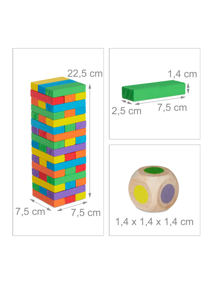 relaxdays Wackelturm in Bunt günstig kaufen onesize