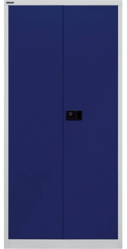 Bisley Flügeltürenschrank Universal mit Garderobeneinsatz Lichtgrau, Oxfordblau 914 x 400 x 1.950 mm