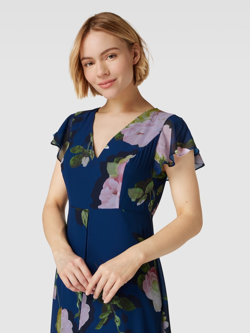 Jumpsuit mit Allover-Muster in dunkelblau