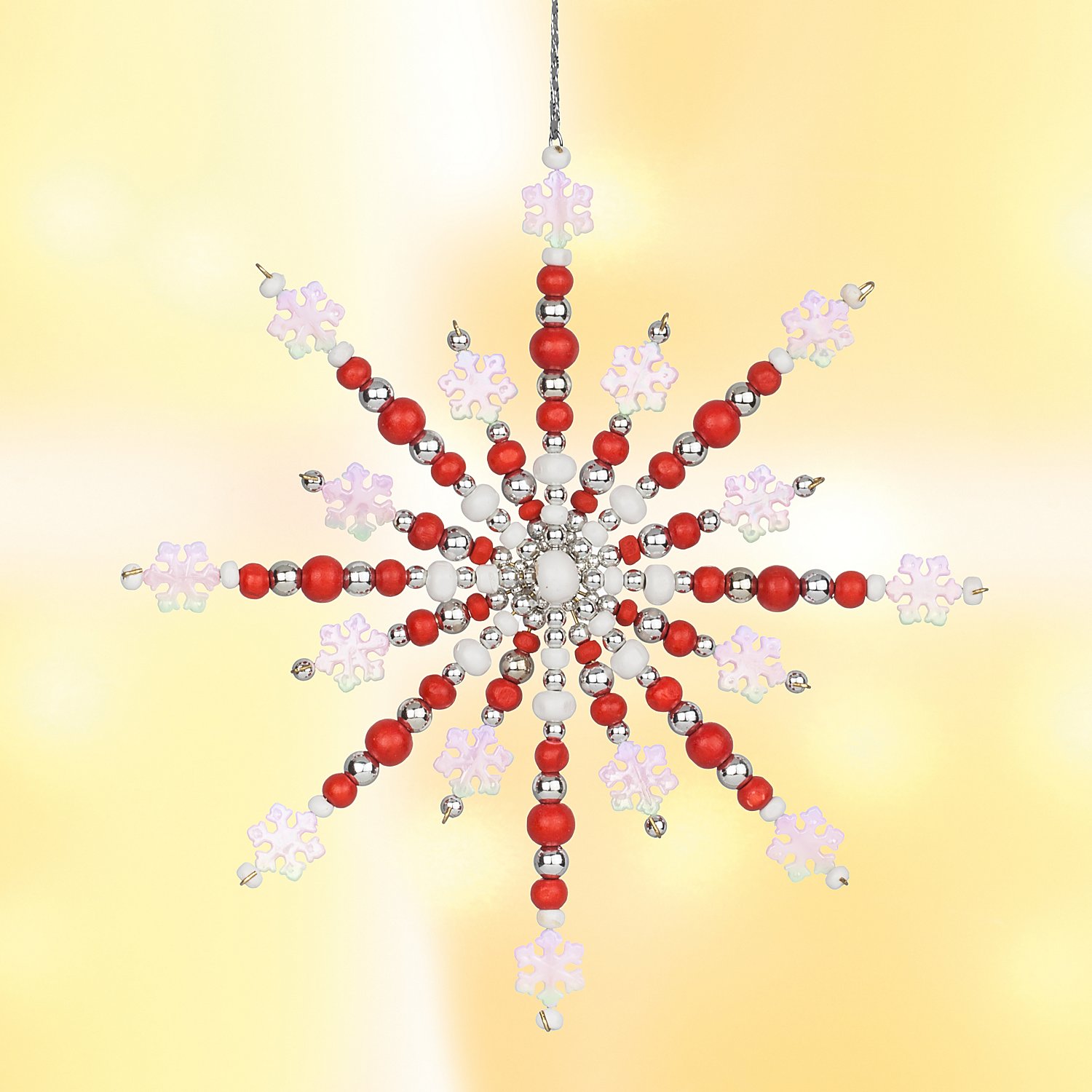Schneeflockenperlen, weiß, 1,2 cm, 24 Stück