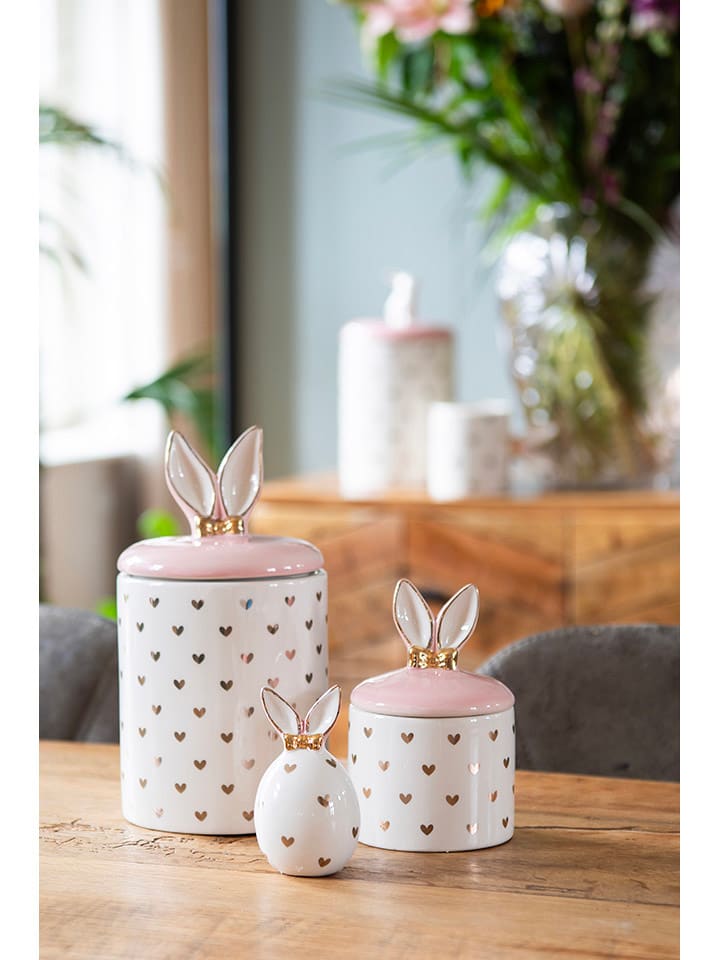 Clayre & Eef Vorratsbehälter in Creme/ Rosa - (H)22 x Ø 11 cm günstig kaufen onesize