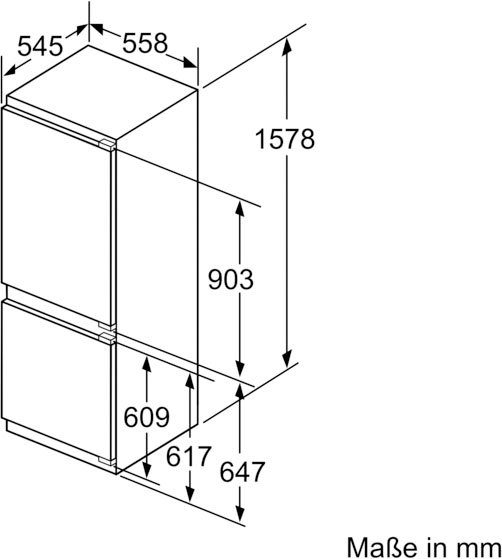 BOSCH Einbaukühlgefrierkombination KIS77AFE0, 157,8 cm hoch, 55,8 cm breit