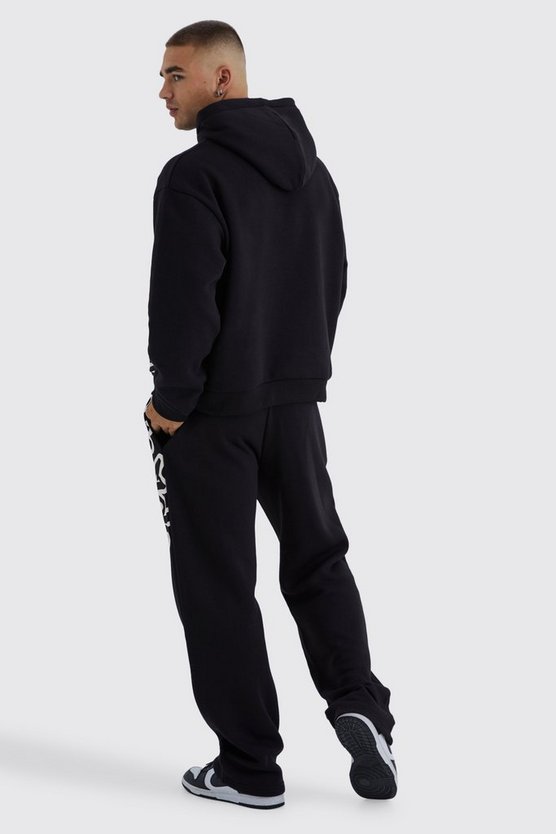 Kastiger Oversize Hoodie mit Graffiti-Print