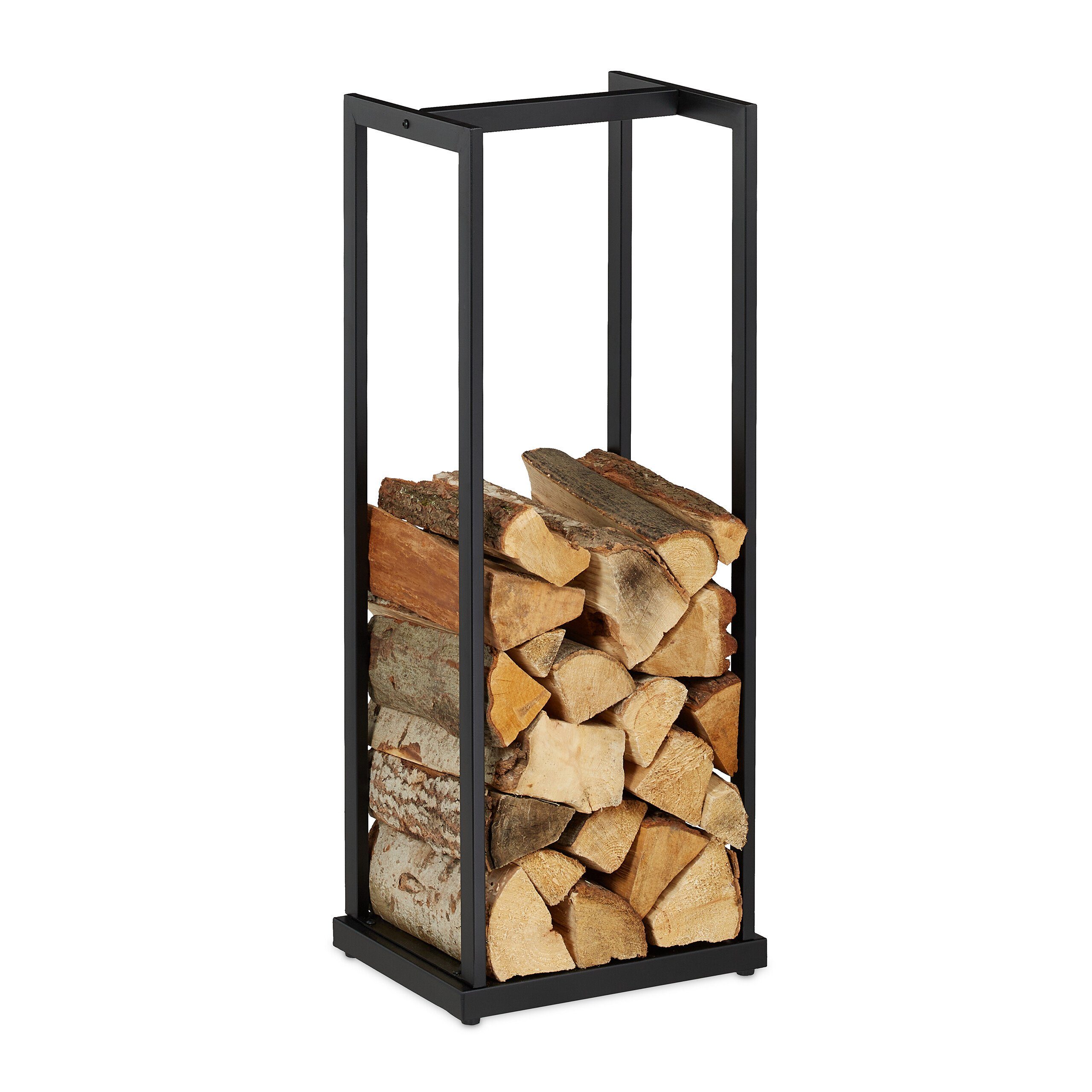 relaxdays Kaminholzregal Hohes Kaminholzregal aus Metall, BxTxH:37x30x95 cm