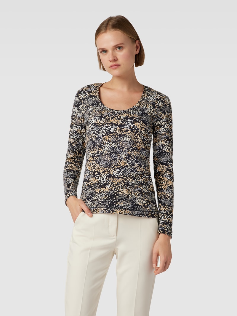 Longsleeve mit U-Boot-Ausschnitt in schwarz