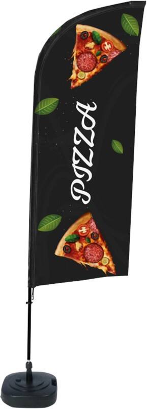 SHOWDOWN Strandflagge Pizza Windform 330 x 89 cm Einzel Aluminium