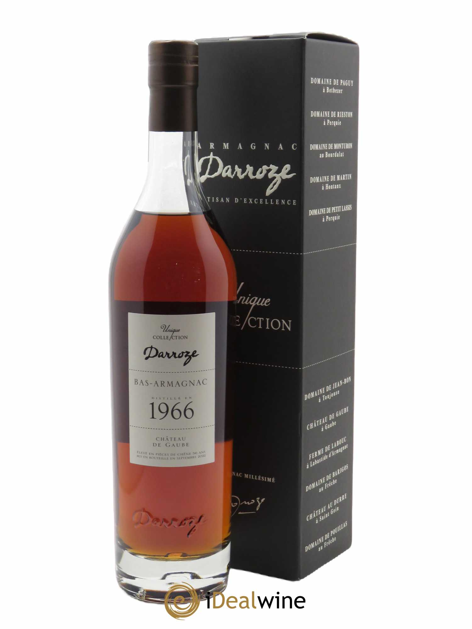 Bas-Armagnac Château de Gaube 43.5° Darroze  1966 - Lot de 1 Bouteille