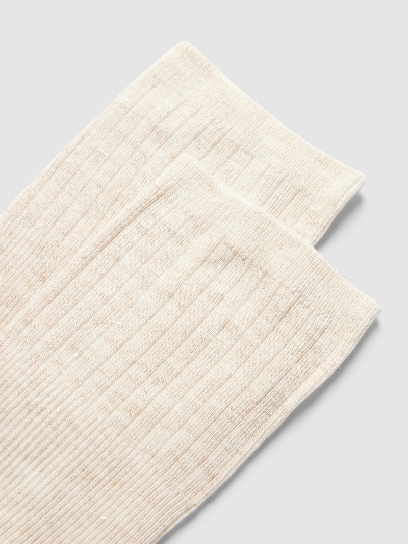Socken mit Label-Detail Modell 'CLAUDINE' in beige meliert