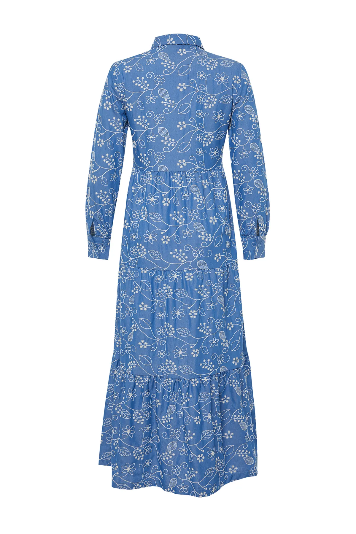 Trendyol Modest  Hemdkleid aus gewebter Indigo-Baumwolle TCTSS24EB00091