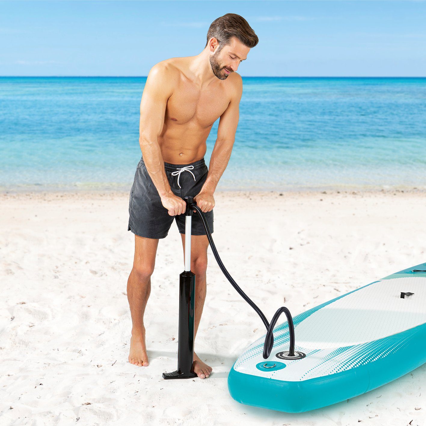 MAXXMEE Inflatable SUP-Board inkl. Zubehör, 300 cm, 110 kg, Stand-Up Paddle-Board SUP Board Stand up Paddel Paddling Komplett Set