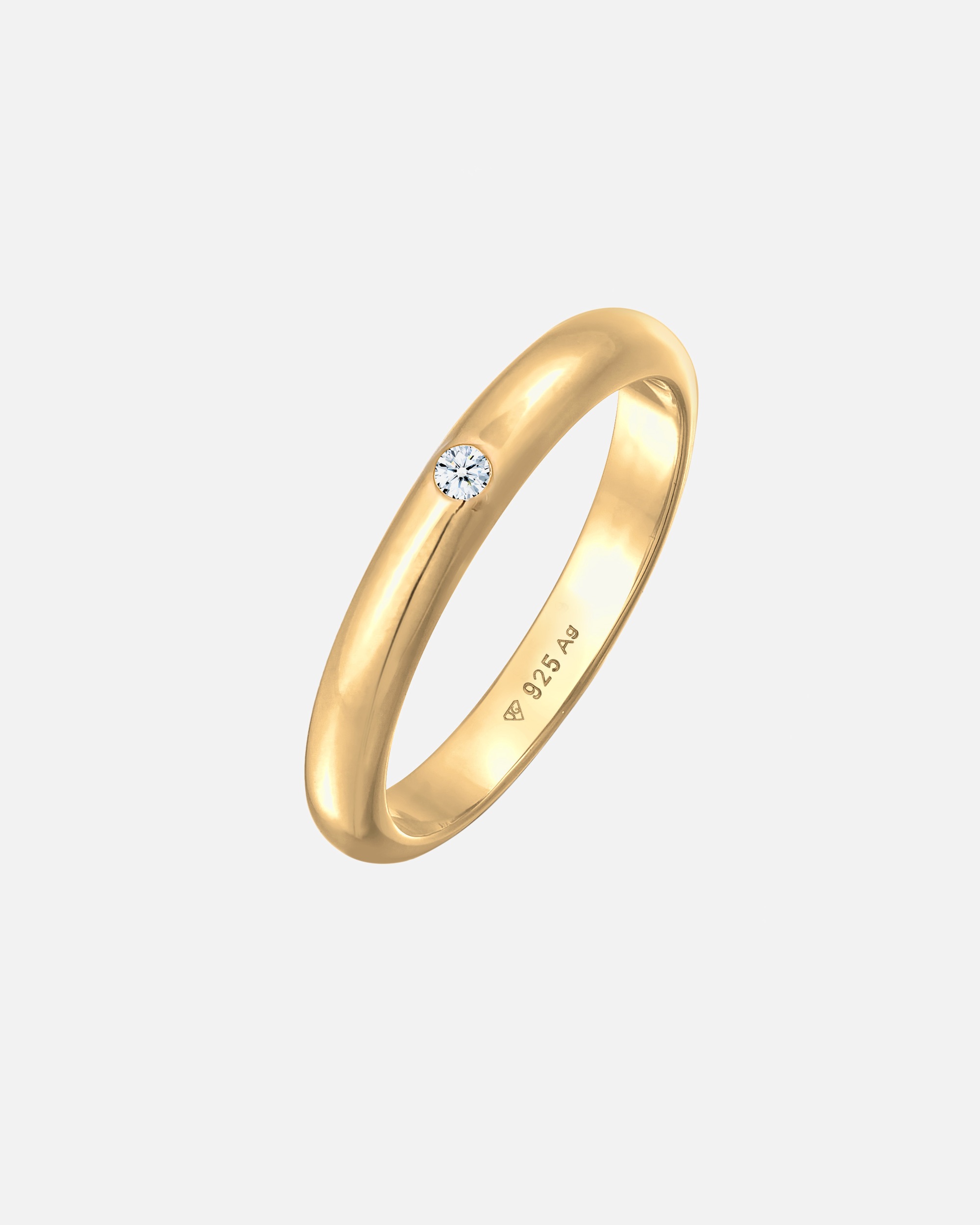 Anello solitario classico da donna Elli DIAMONDS con diamante (0,03 ct.) in argento sterling 925