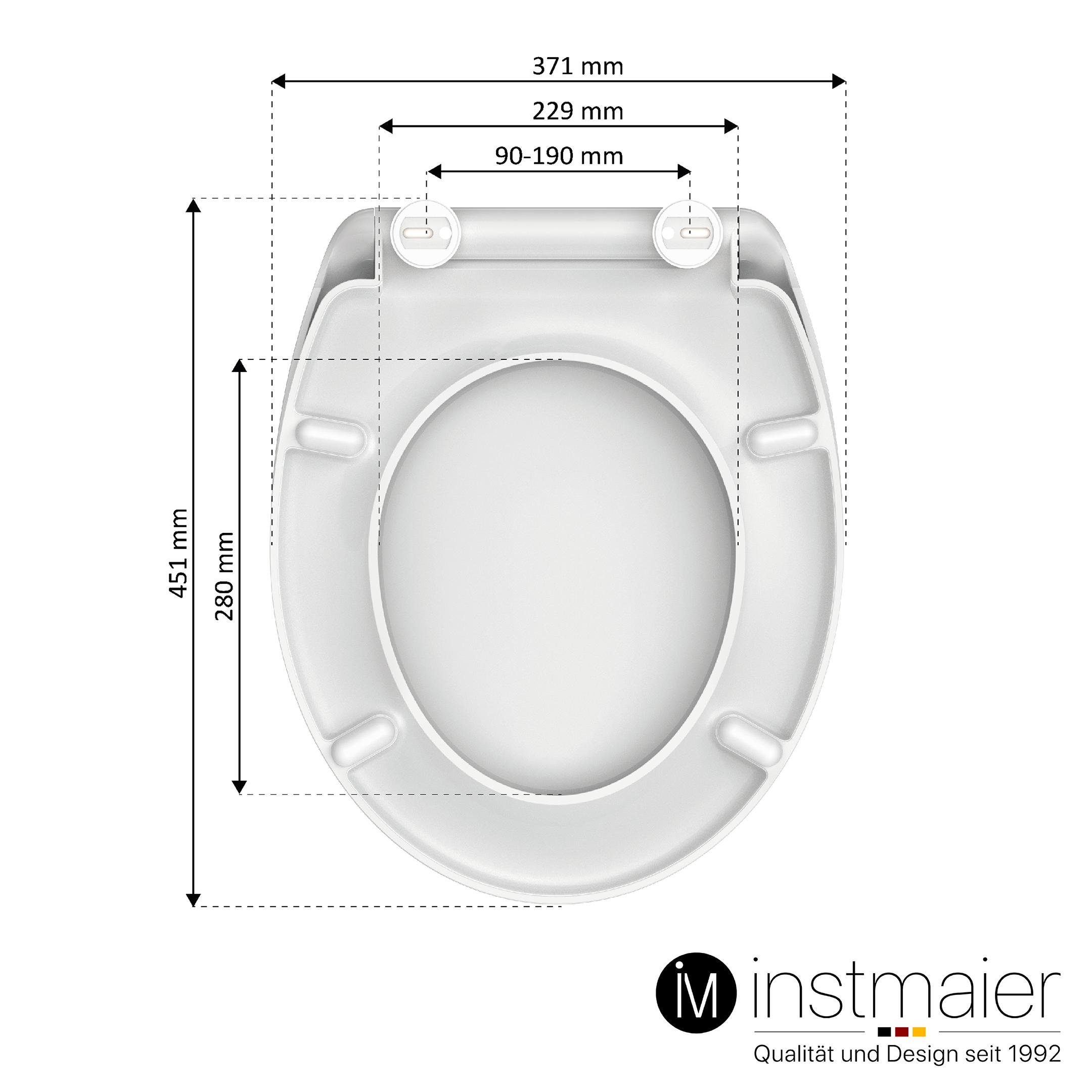 instmaier WC-Sitz Toilettendeckel mit Motiv, Vintage Holz / Braun, Hochwertiger Duroplast Sitz mit Absenkautomatik