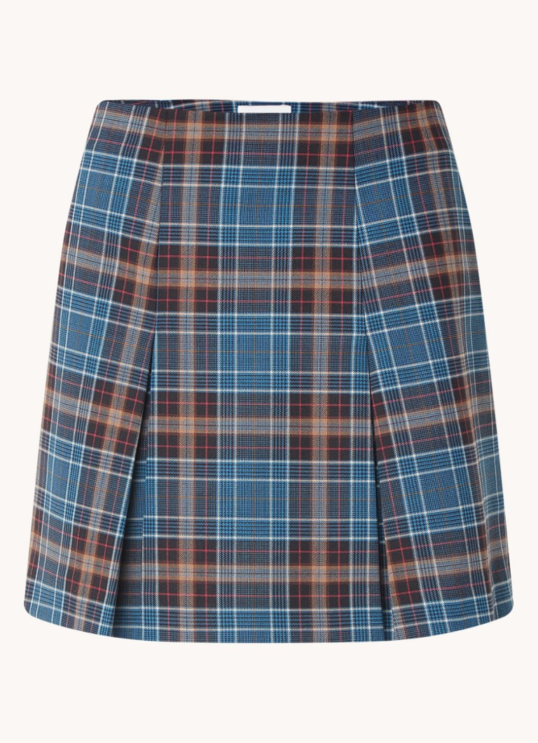Jupe courte Sarah de Claudie Pierlot en laine mélangée à carreaux