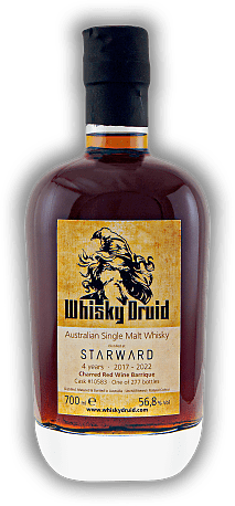 Starward Whisky Druid Australian Single Malt Whisky 4 Years 2017/2022 #10583 56,8% Starward Whisky Druid Australian Single Malt Whisky 4 Years 2017/2022 #10583 56,8%  Alter 17/22 - 0,7	 Liter - Vol 56,8%