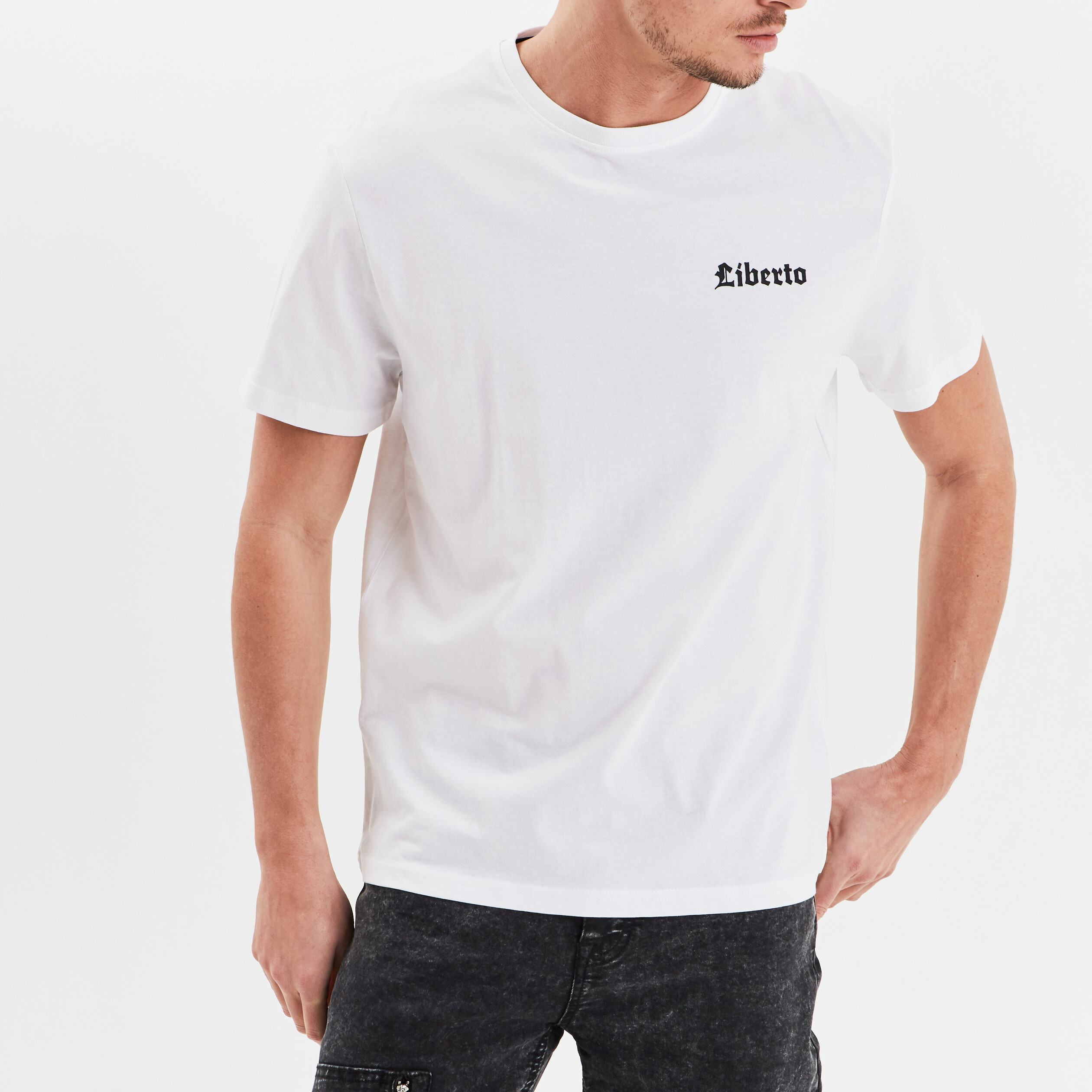 T-shirt manches courtes Liberto blanc homme | La Halle