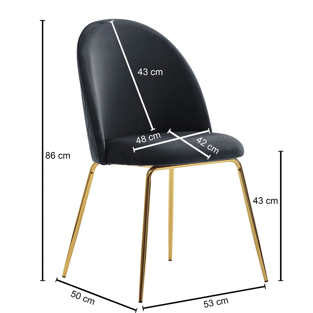 Wohnling Esszimmerstuhl 2er Set Samt