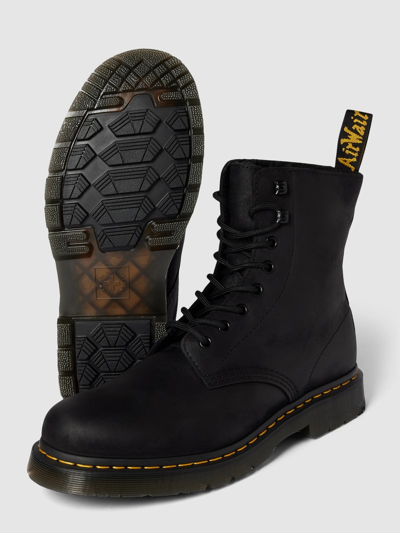 Boots aus Leder in schwarz
