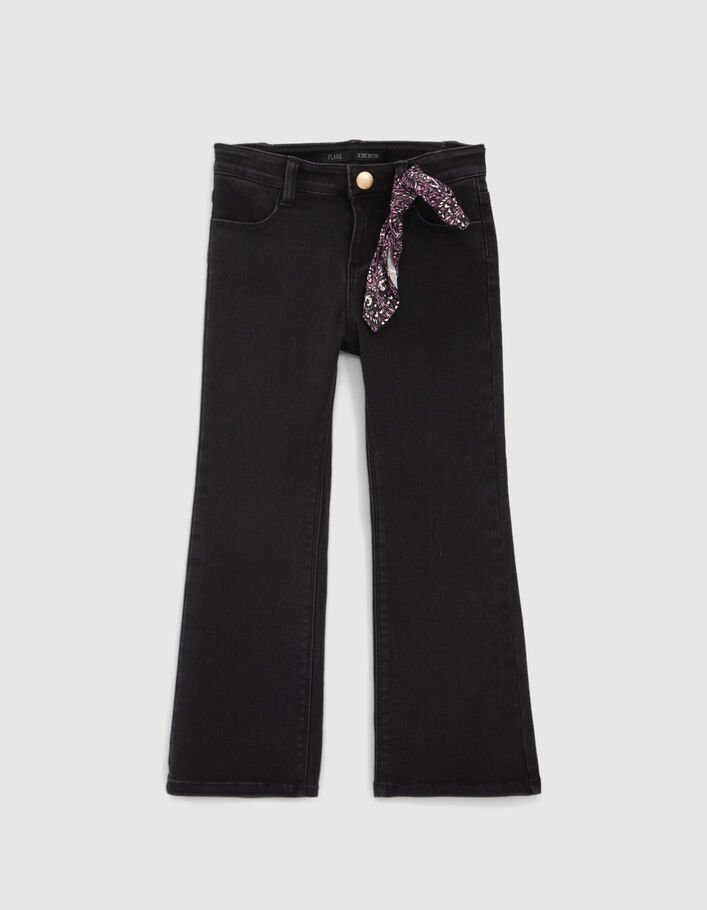 Jean FLARE noir et noeud imprimé cachemire fille