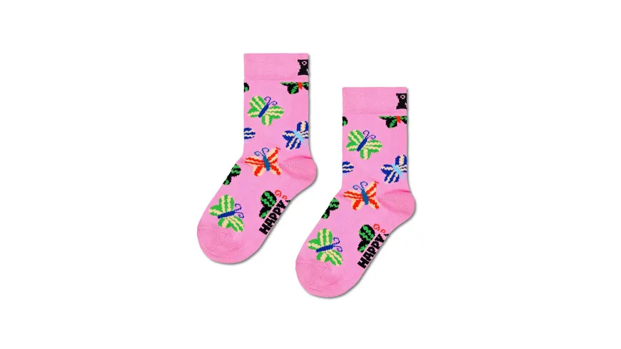 Happy Socks Kinder Socken Kids Butterfly Pink