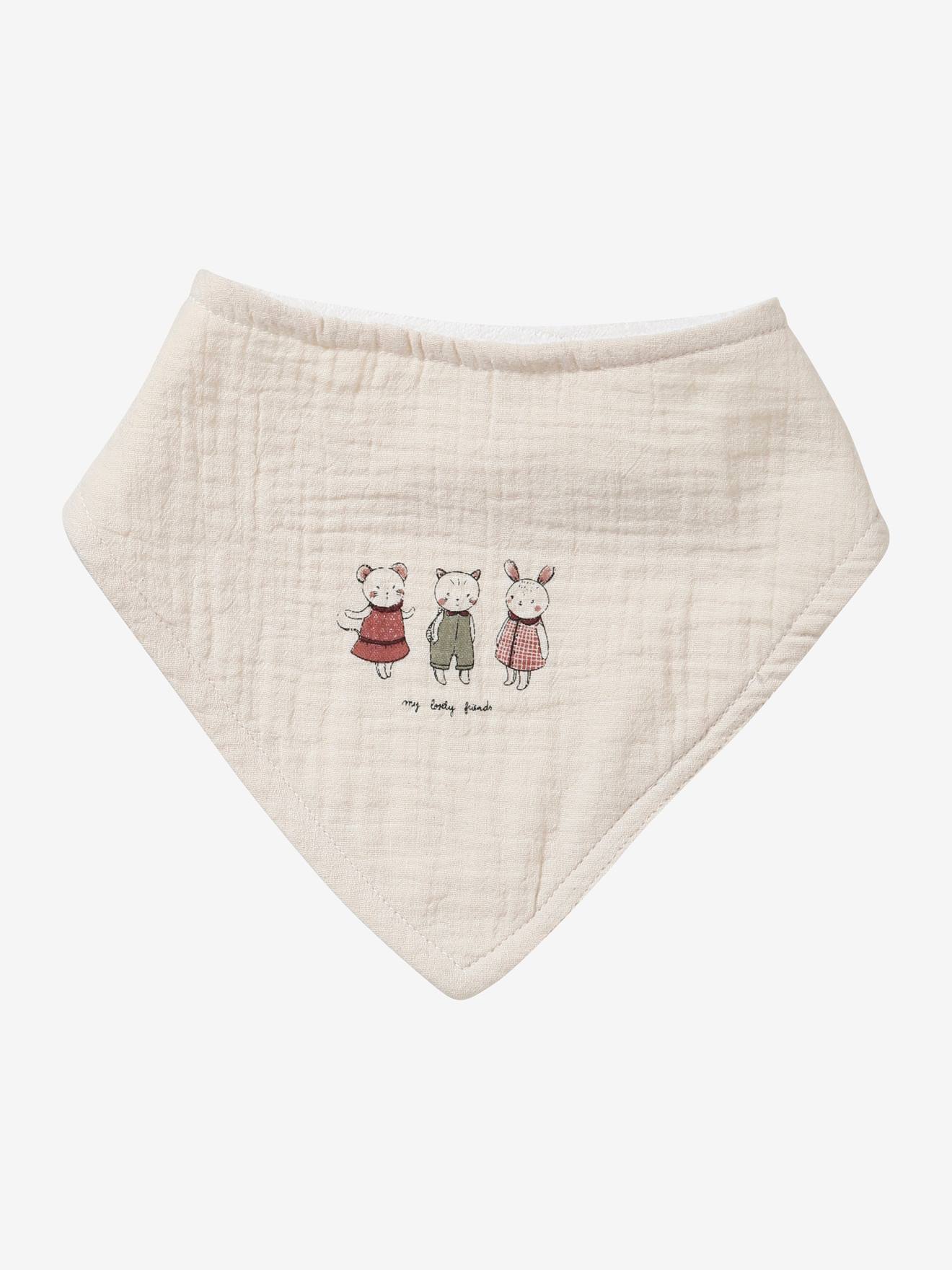 Vertbaudet 3er-Pack Baby Lätzchen/Halstücher - rosa mäuse landhaus