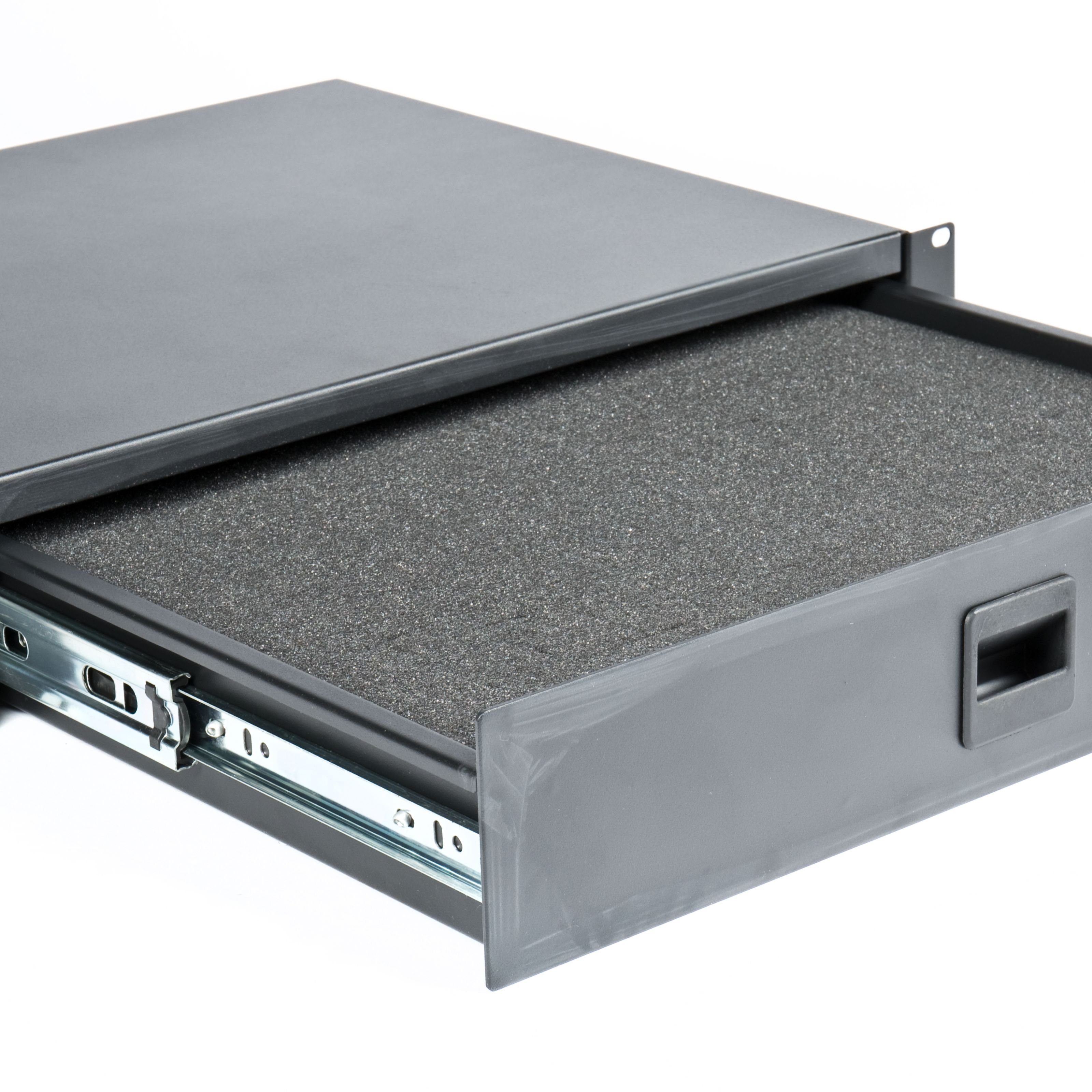 MUSIC STORE Mischpult, Rackschubladeninlay 4HE Blockschaum, 400x375x130mm - Rackschublade