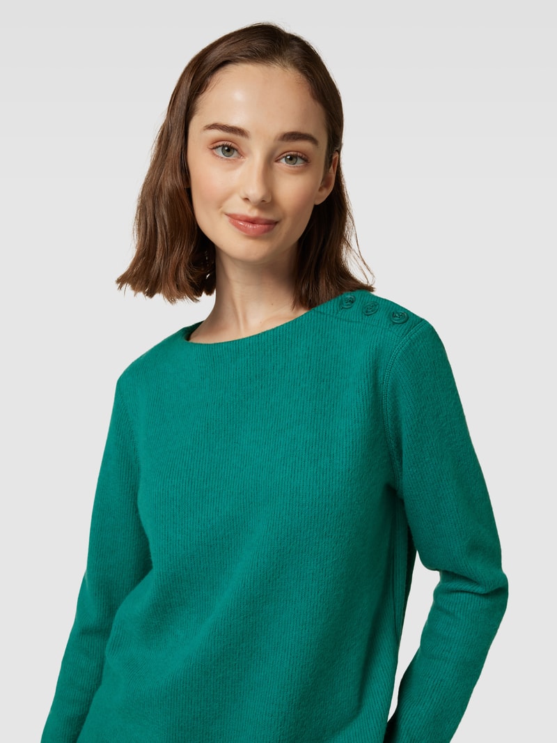 Strickpullover mit Viskose-Anteil und U-Boot-Ausschnitt in bottle