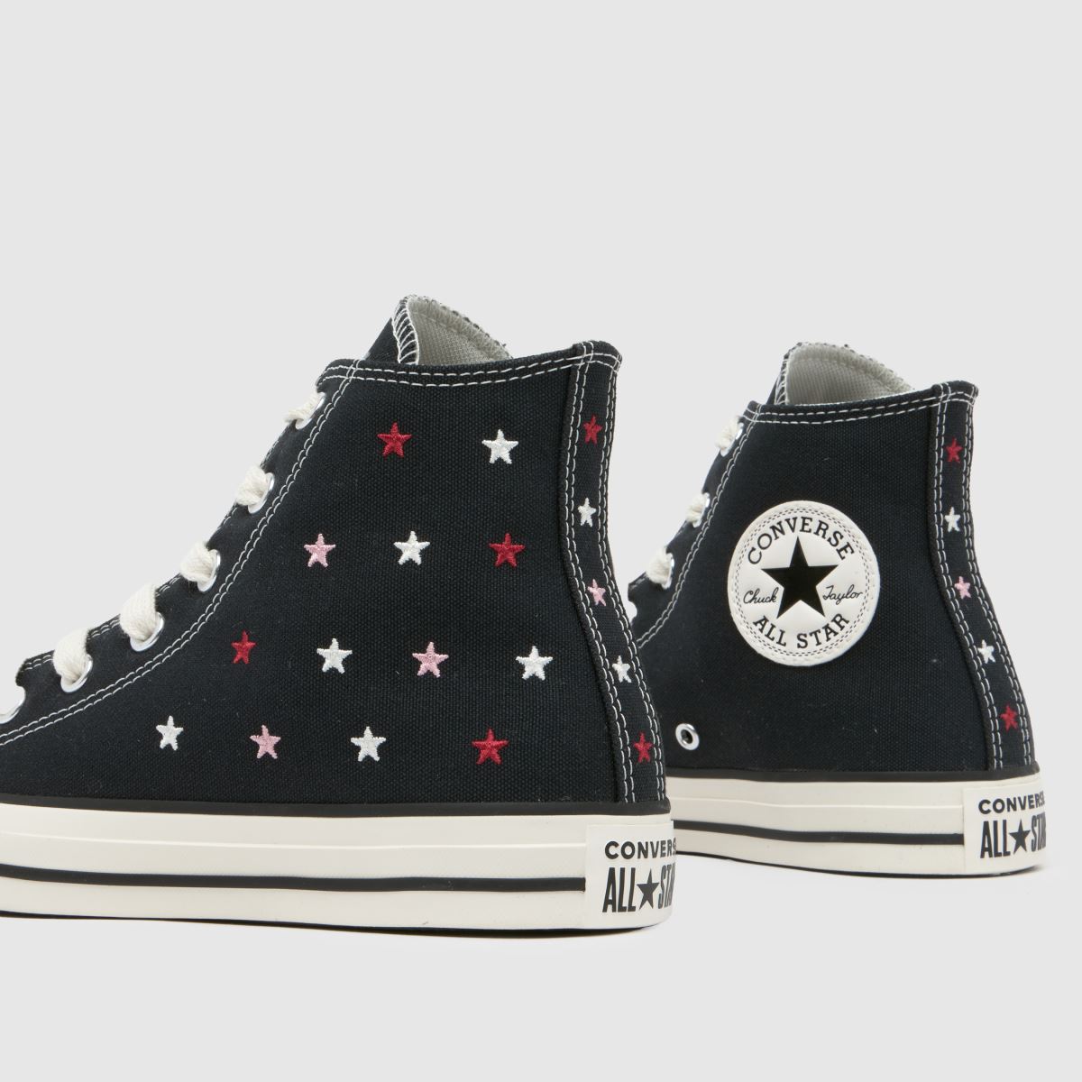 Converse All Star Hi hímzett csillagokkal díszített fekete tornacipő