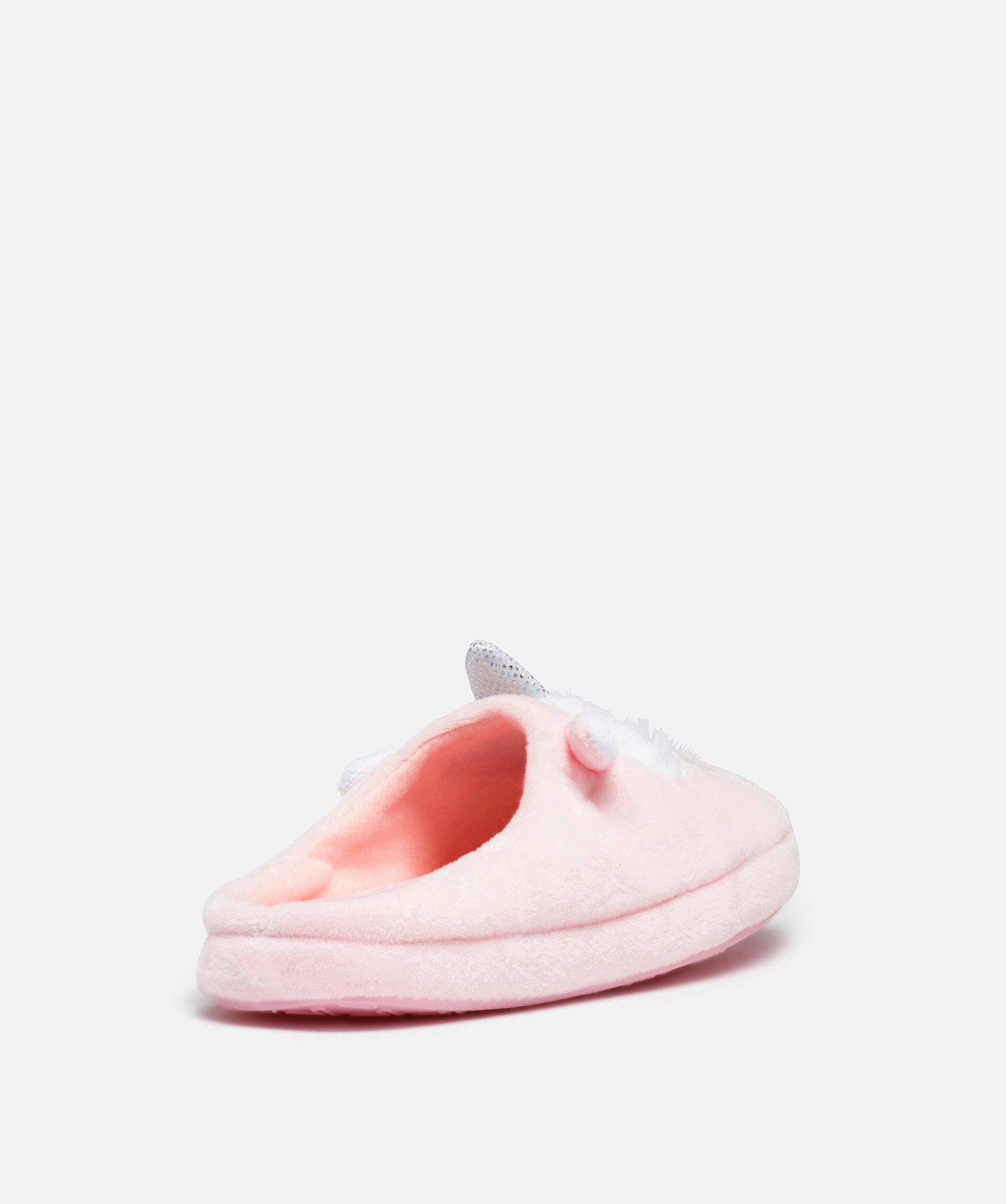 Chaussons fille mules en forme de licorne détails pailletés rose | GEMO
