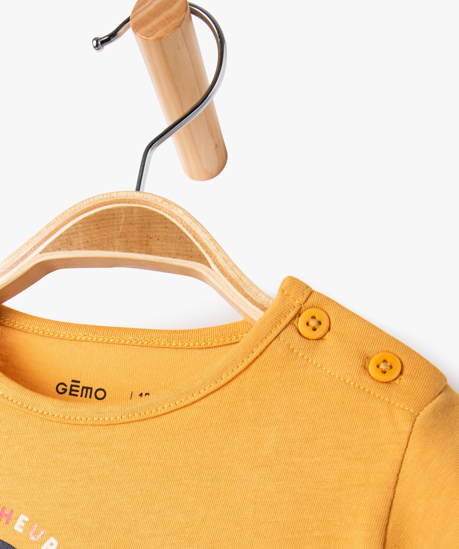 Tee-shirt bébé fille en coton à manches courtes et motif ... jaune | GEMO