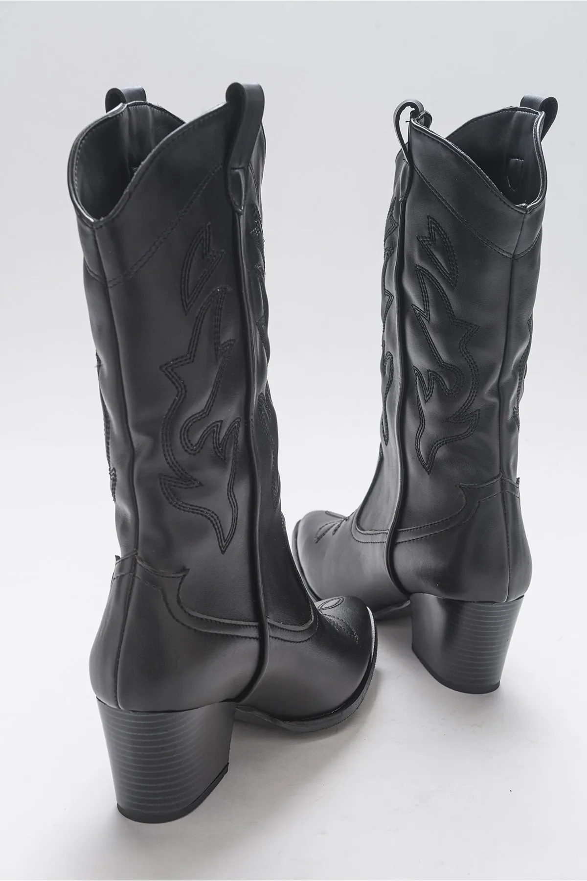 LuviShoes  Roddy Black Skin Damenstiefel