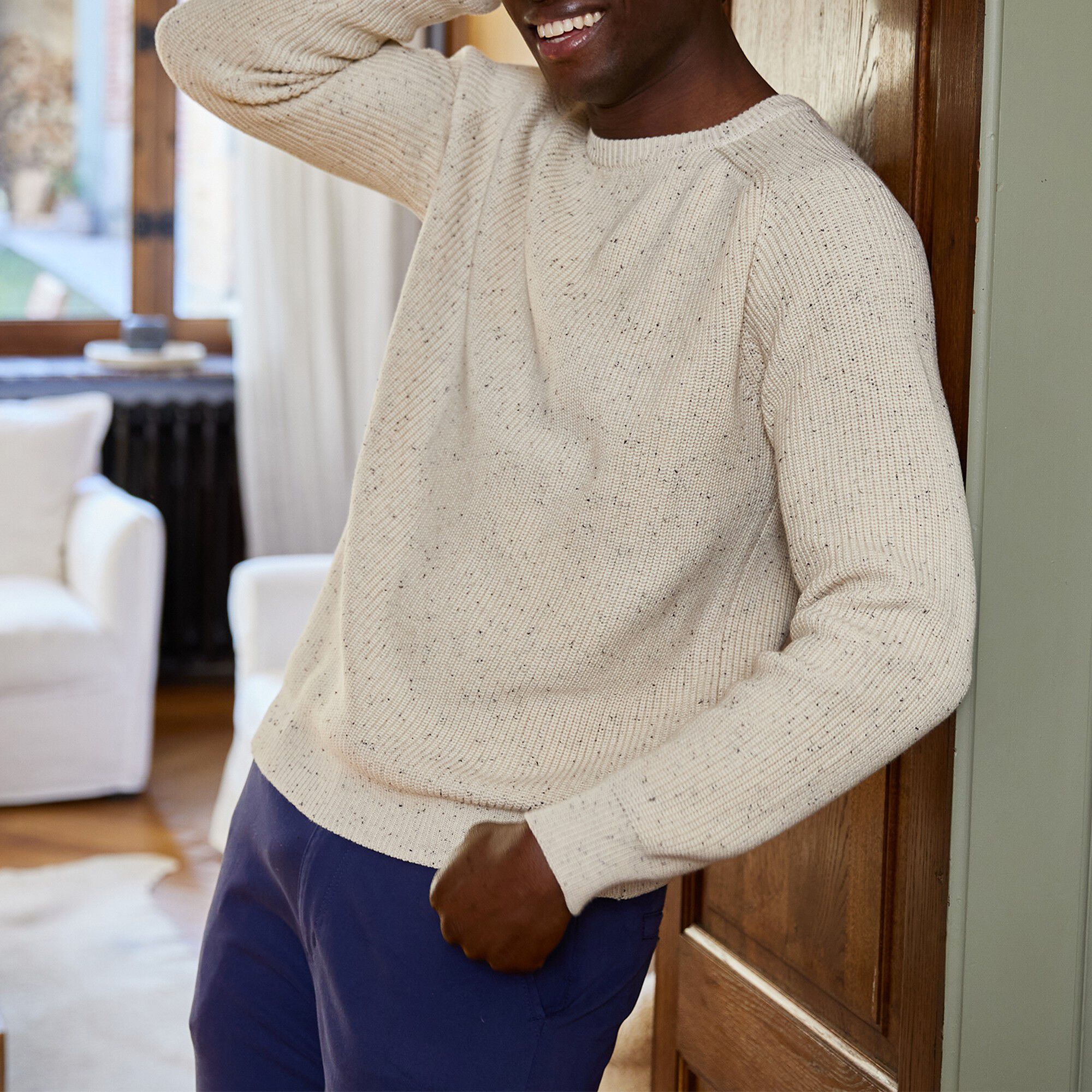 Pull en maille anglaise mouchetée