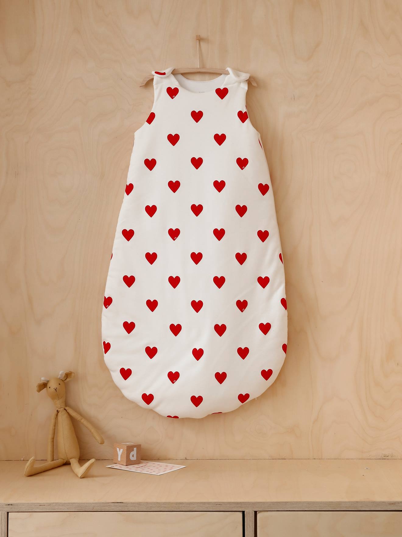 Gigoteuse bébé sans manches imprimé coeurs PETIT BATEAU blanc imprimé coeur
