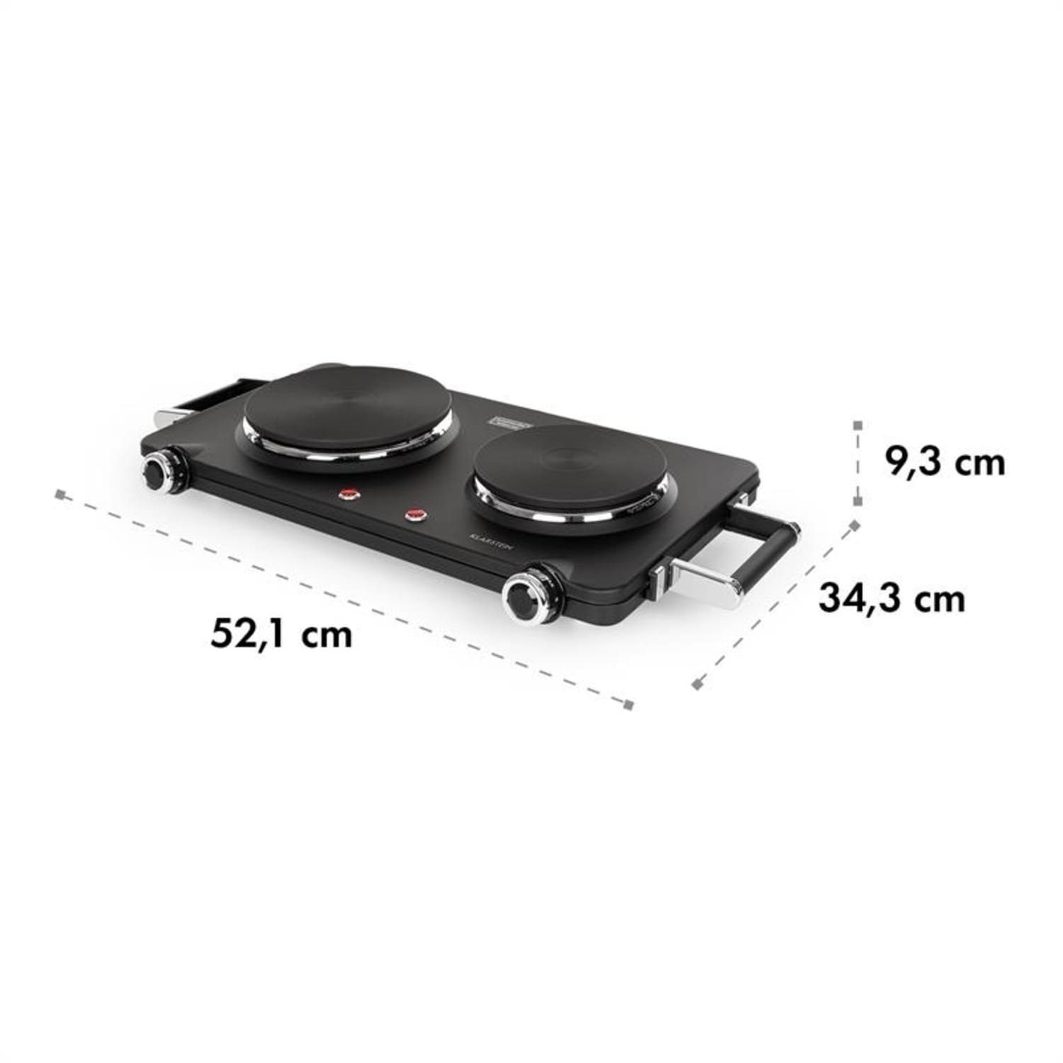 Klarstein Doppelkochplatte Cookorama Doppelkochplatte, Kochplatte 2 Platten Gusseisen Herdplatten Kochfeld