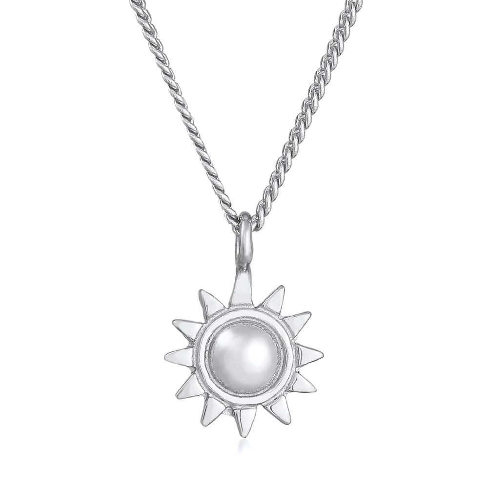 Elli Elli Collier Femmes pendentif soleil été en argent sterling 925 plaqué or Bijoux