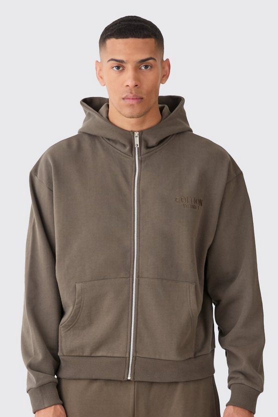 Kastiger Oversize Hoodie mit Reißverschluss