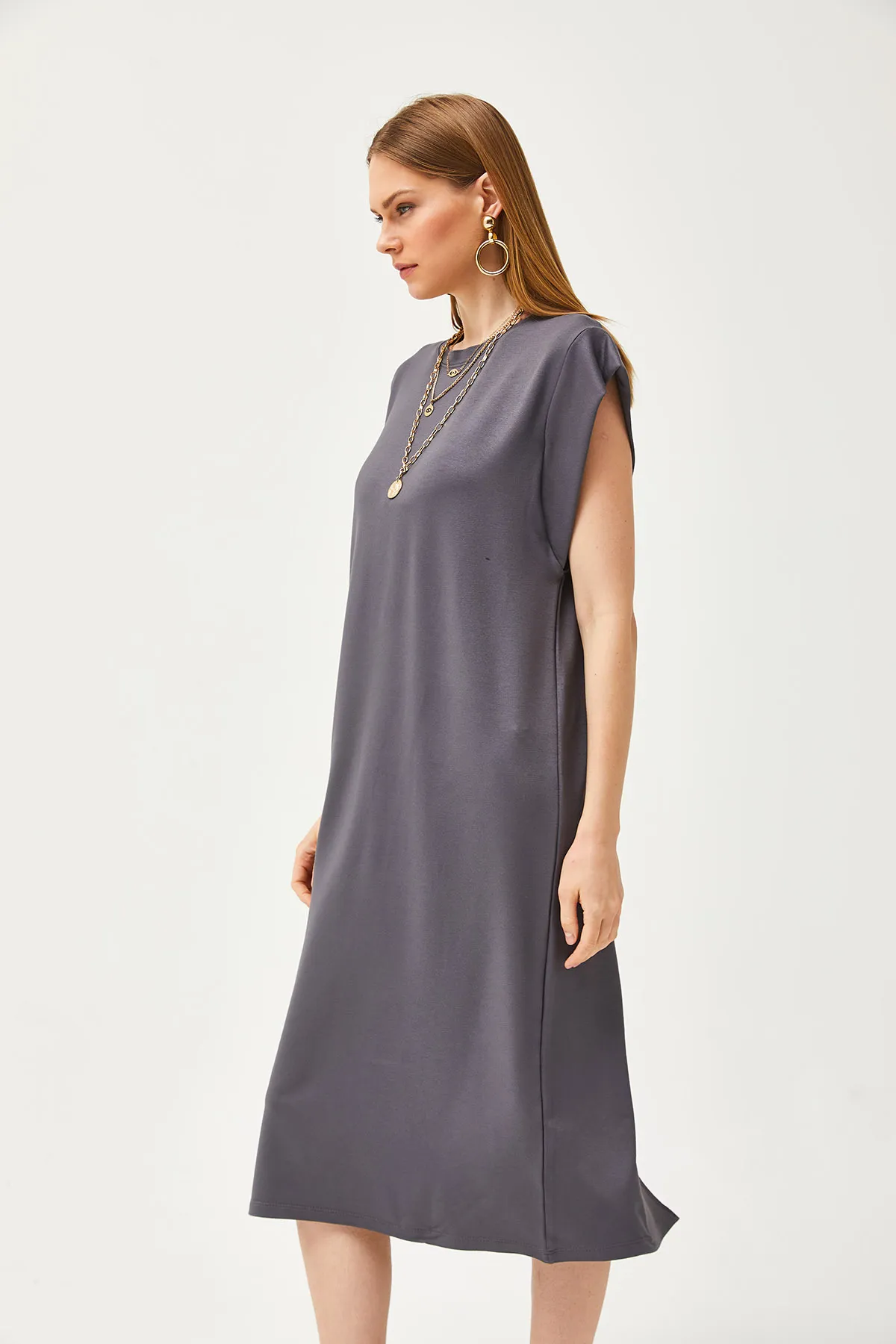 Olalook  Damen Geräuchertes Unterarmstück Rückenschlitz Kristall Kleid ELB-19002085