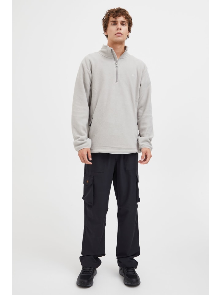 North Bend Troyer NBCotas M 233866MMM Atmungsaktiver Fleecepullover mit Troyer Kragen in Grau günstig kaufen