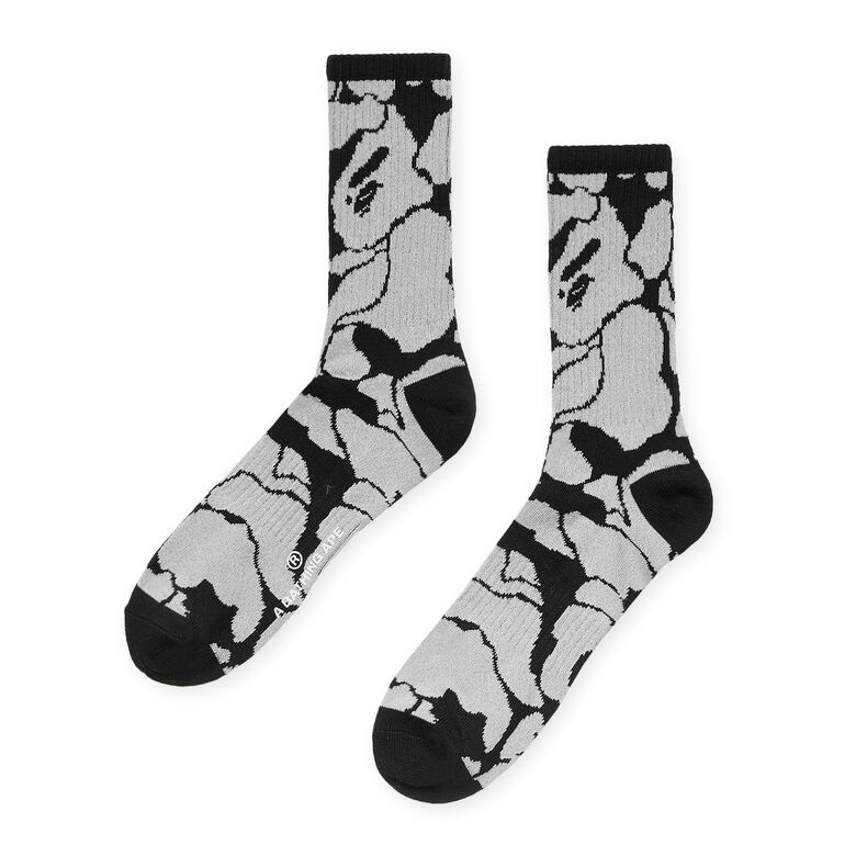 A Bathing Ape Reflective Camo Socks Black