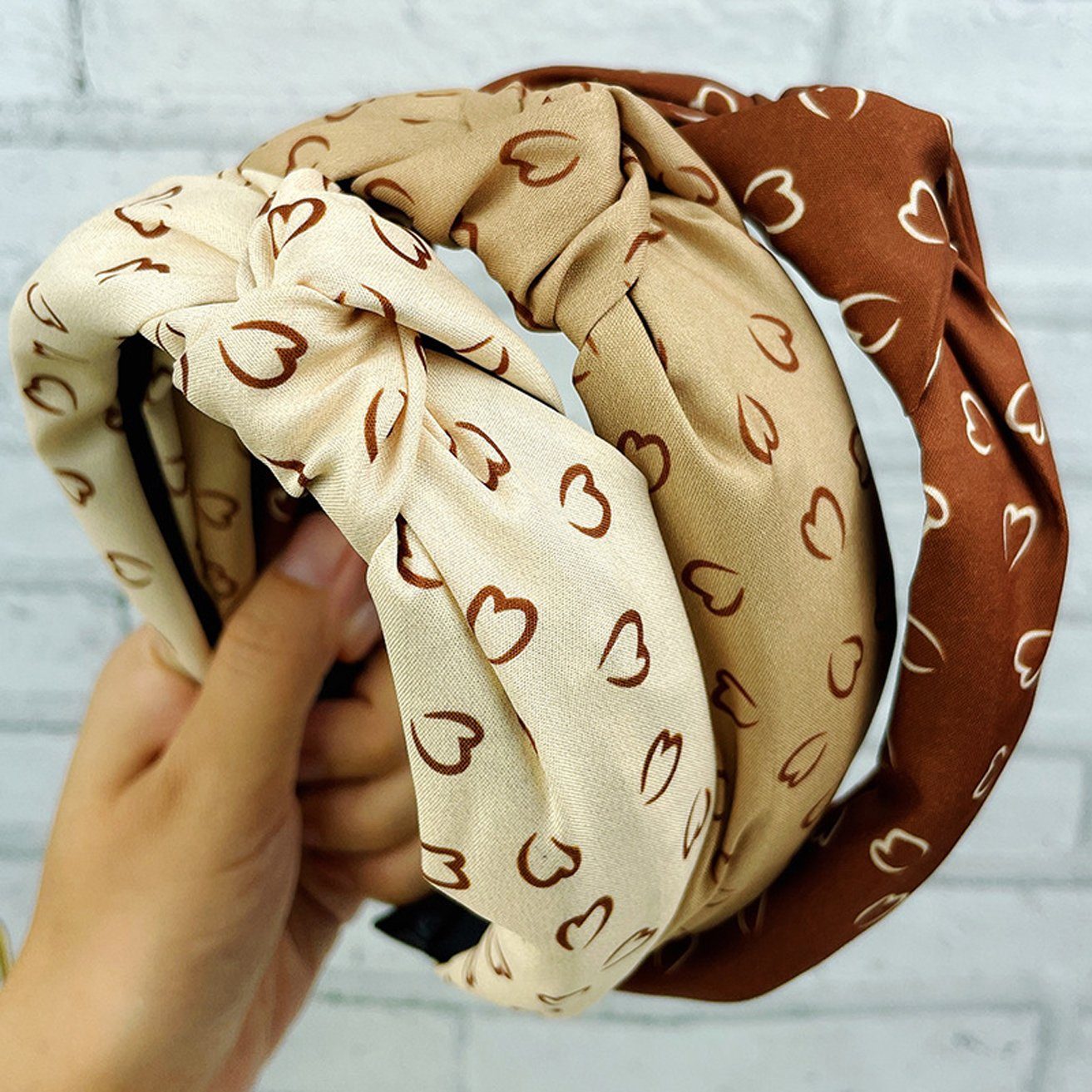 HOHEA H Haarband Khaki-Stirnband, süßes Stirnband, Liebes-Stirnband, 1-tlg., Billige Haargummishaarband kosmetikSommerhaarband, Haarband Damen Winter, Haarband Schminken, Haarband Mädchen
