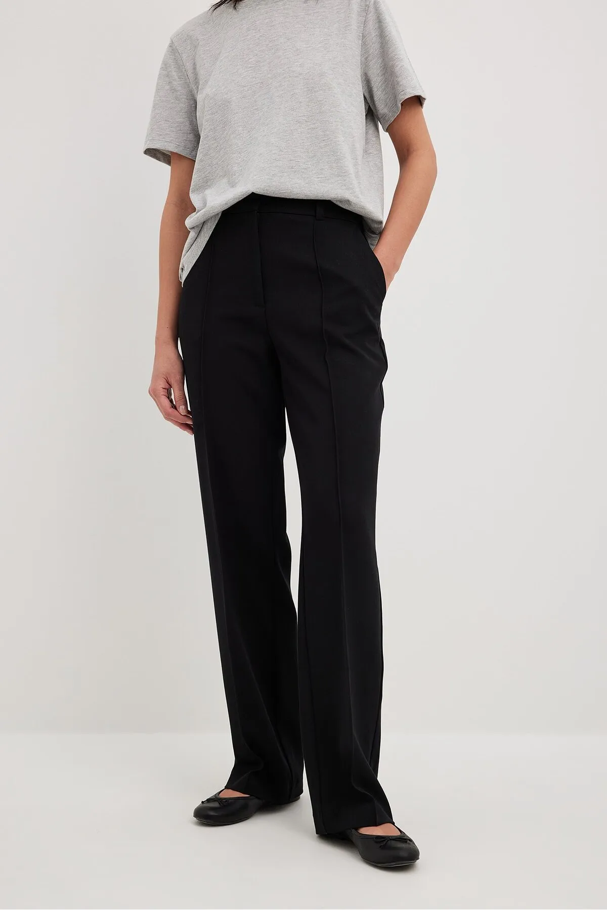 NA-KD  Anzughose mit mittelhoher Taille und Nahtlinie