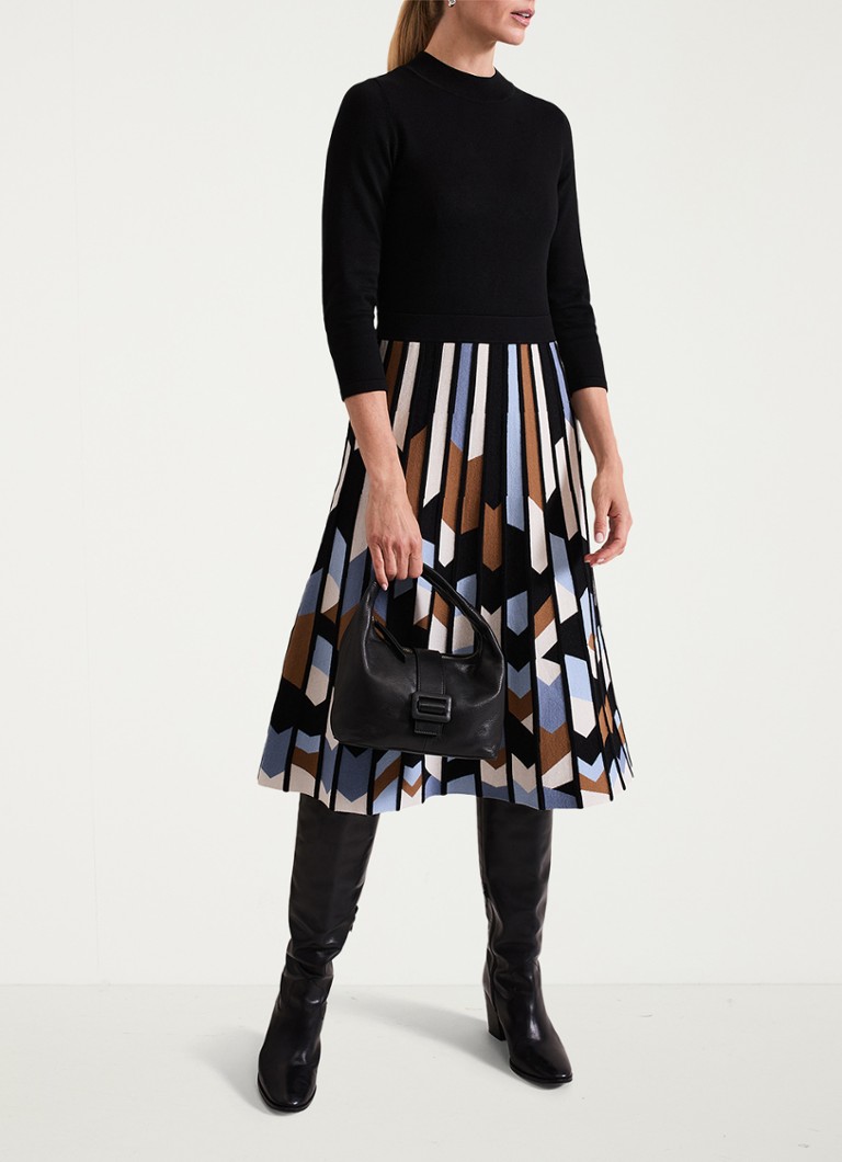 Vestido midi Phase Eight Maci, estampado y plisado.