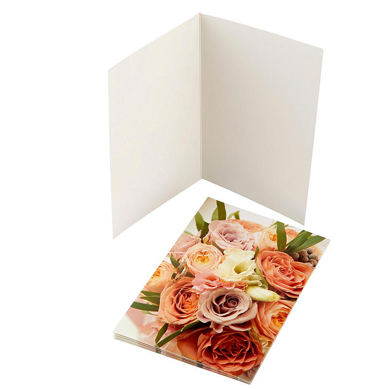 Kort blomsterbukett, orange & rosa