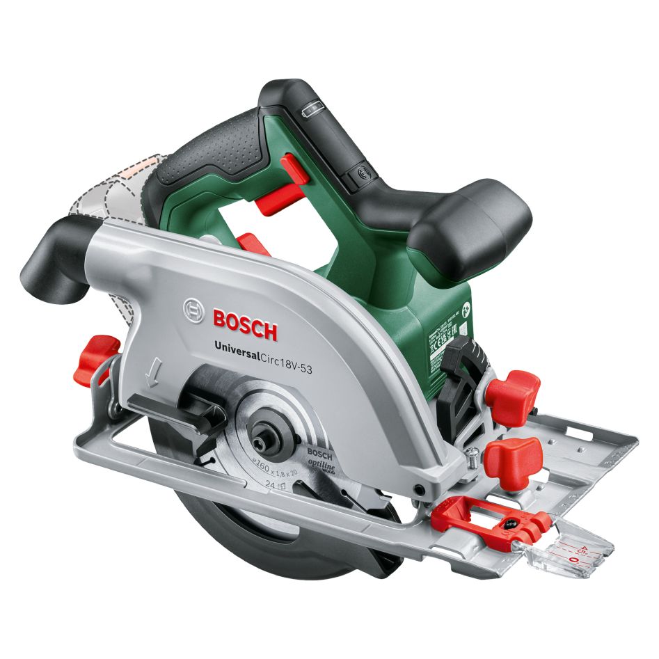 Bosch Green 06033B1400 UniversalCirc 18V-53 Akku-Kreissäge (ohne Akku und Ladegerät) im Lieferumfang enthalten