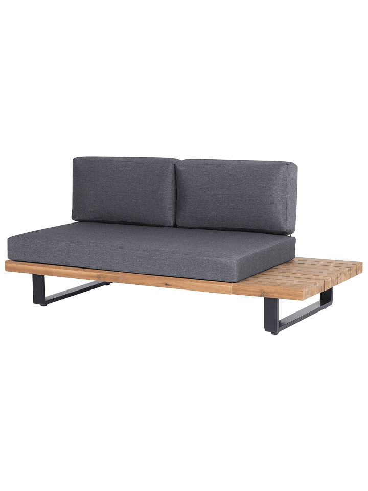 Beliani 4-tlg Lounge Set MYKONOS in Grau/Heller Holzfarbton günstig kaufen onesize