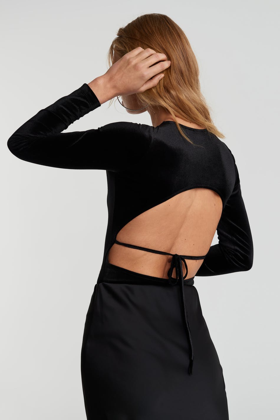 Velvet open back body